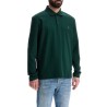 men's long sleeve slim fit cotton polo green