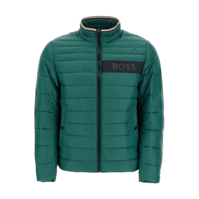 green down jacket with high collar regular fit and zip