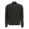 regular fit green high neck sweater in wool and polyacrylic