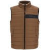 gilet trapuntato verde in poliestere riciclato con zip