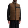 gilet trapuntato verde in poliestere riciclato con zip