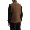 gilet trapuntato verde in poliestere riciclato con zip