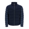 dark blue high collar padded coat h-clanello