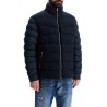 dark blue high collar padded coat h-clanello