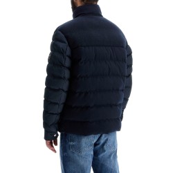 dark blue high collar padded coat h-clanello