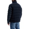 dark blue high collar padded coat h-clanello