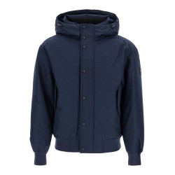 dark blue adjustable hooded coat osis