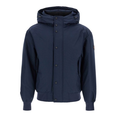 dark blue adjustable hooded coat osis