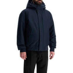 dark blue adjustable hooded coat osis