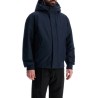 dark blue adjustable hooded coat osis