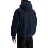 dark blue adjustable hooded coat osis