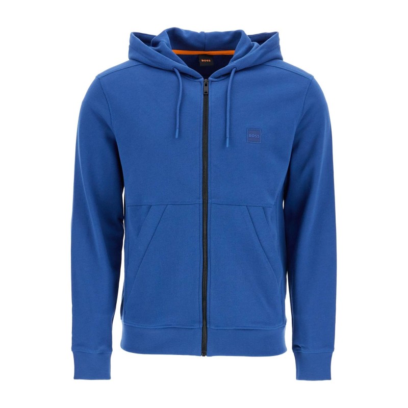 blue regular fit zip hoodie long sleeve