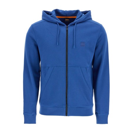 blue regular fit zip hoodie long sleeve