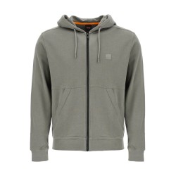 regular fit gray zip-up hoodie