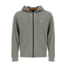 regular fit gray zip-up hoodie