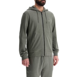 regular fit gray zip-up hoodie