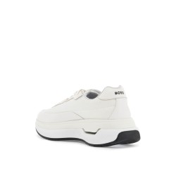 white cotton void_runn_ltny sneakers with hook-and-loop closure