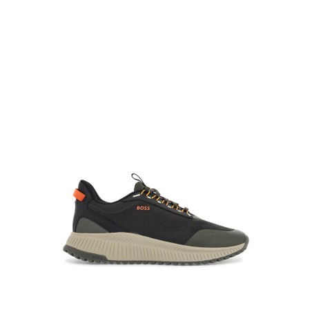 dark grey breathable sneakers with orange details ttnm evo_runn_rsgtx