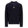 merino wool polo-style pullover sweater