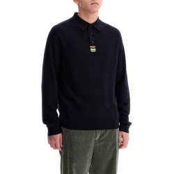 merino wool polo-style pullover sweater