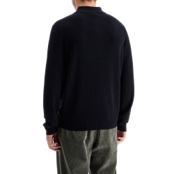 merino wool polo-style pullover sweater