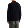 merino wool polo-style pullover sweater