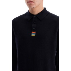 merino wool polo-style pullover sweater