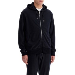 wool jersey zip-up sweatshirt with