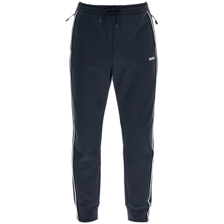 men's high-waisted dark blue hadiko pants with zip pockets