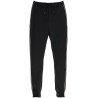 men's high-waisted slim fit black pants with piping