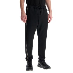 men's high-waisted slim fit black pants with piping