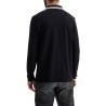 men's long sleeve loose fit polo dark gray cotton