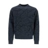 men's black wool sweater with wide neck regular fit