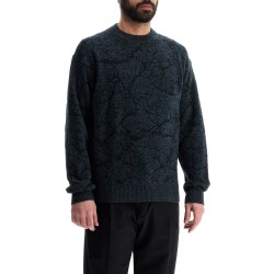 men's black wool sweater with wide neck regular fit