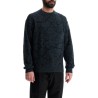 men's black wool sweater with wide neck regular fit