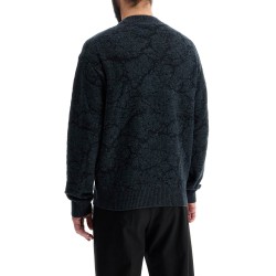 men's black wool sweater with wide neck regular fit