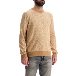 maglia h-eltoro rombo beige medio lana e cotone collo rotondo manica lunga