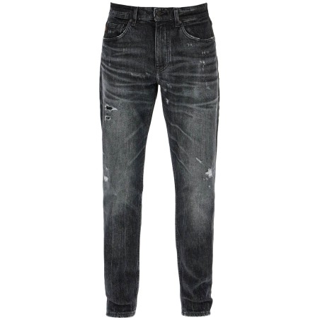 regular taper jeans mid rise charcoal cotton elastane