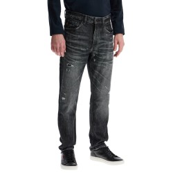 regular taper jeans mid rise charcoal cotton elastane