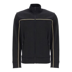 boss skaz 1 black high collar zip sweatshirt