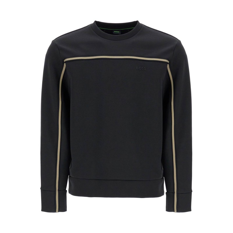 men's slim fit long sleeve black sweatshirt