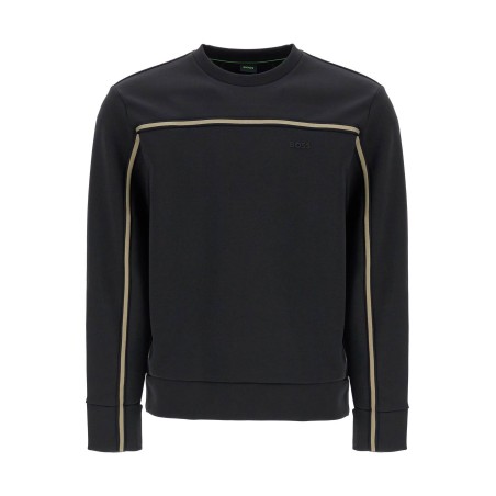 men's slim fit long sleeve black sweatshirt