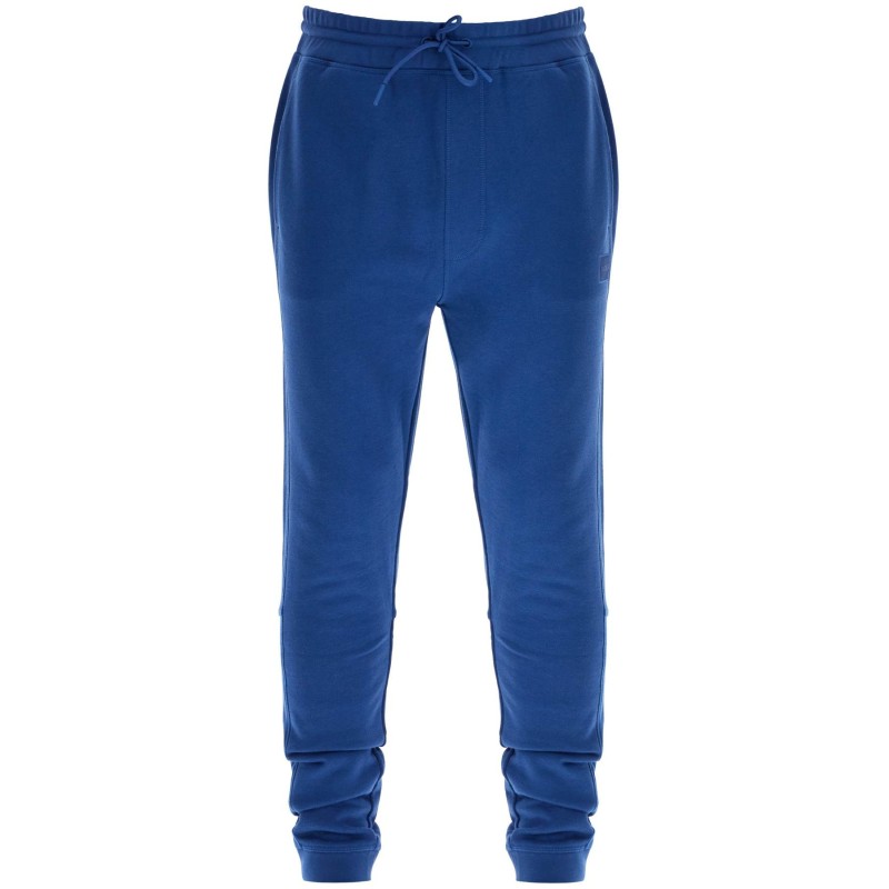 regular fit high-waisted blue cotton pants