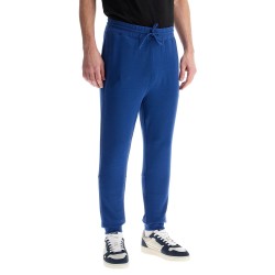 regular fit high-waisted blue cotton pants