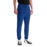 regular fit high-waisted blue cotton pants