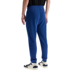 regular fit high-waisted blue cotton pants