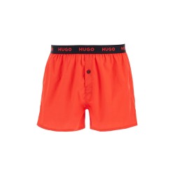 set di 3 boxer in cotone loose con bottoni rosso e nero