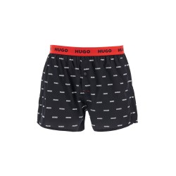 set di 3 boxer in cotone loose con bottoni rosso e nero