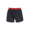 set di 3 boxer in cotone loose con bottoni rosso e nero