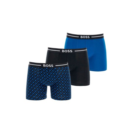 men's multicolor cotton boxer with geometric design, 3 pieces, loose fit